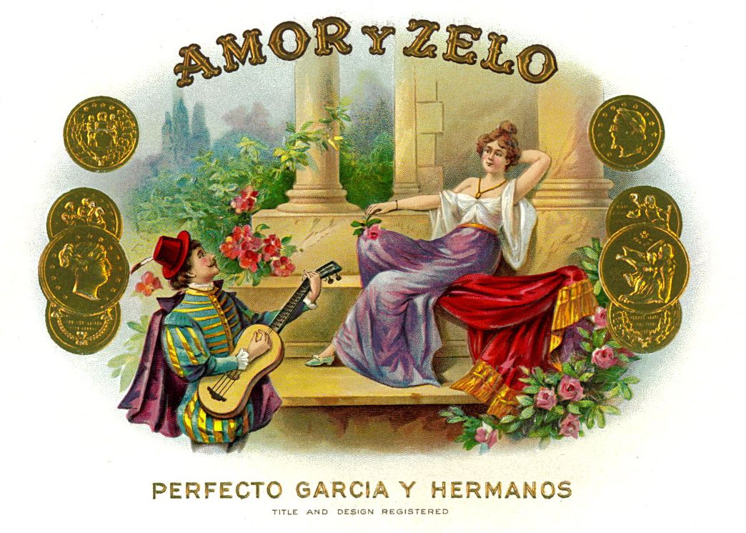 Unknown Artist - Amor y Zelo, Cigar Label, c.1895